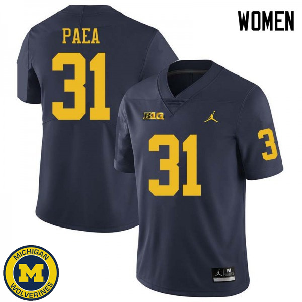 Women Michigan Wolverines #31 Phillip Paea Navy Jordan Brand High School Jersey